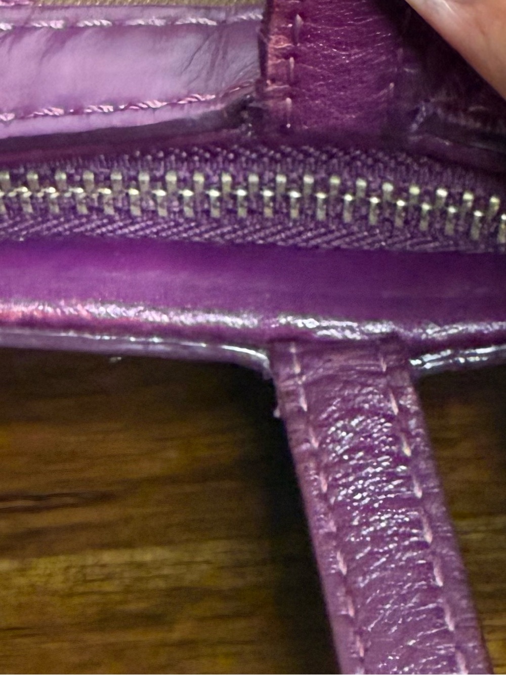 Coach Purple Canvas Tote with Leather Trim F1028 F15112 - Picture 8 of 15